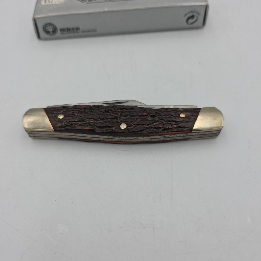 VINTAGE BOKER GERMANY 9885 V TREE BRAND DOGLEG STOCKMAN POCKET KNIFE KNIVES NOS - Picture 7 of 9